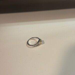 Lagos KLS Sterling Silver 18K Gold Pyramid Stackable Ring 7